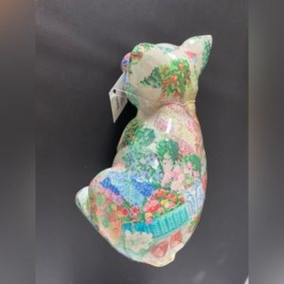 Vintage Linda Edgington Découpage  Porcelain Pig “Sarah” - Picture 3 of 5